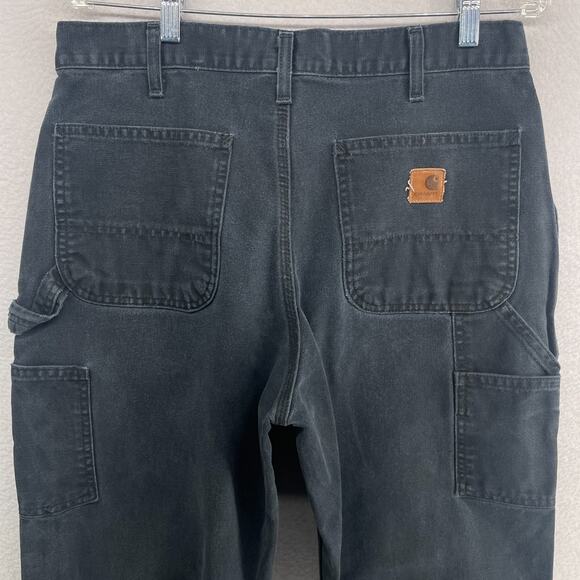 Carhartt Other - CARHARTT Pants Mens 33x30 B11 Loose Straight Washed Duck Carpenter Cotton Black